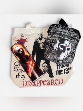 Friday the 13th Themed Tote, Crossbody Bag & Tumbler Set